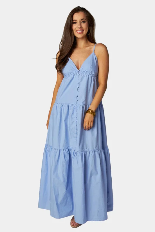 Kenna Tiered Maxi Dress - Blue