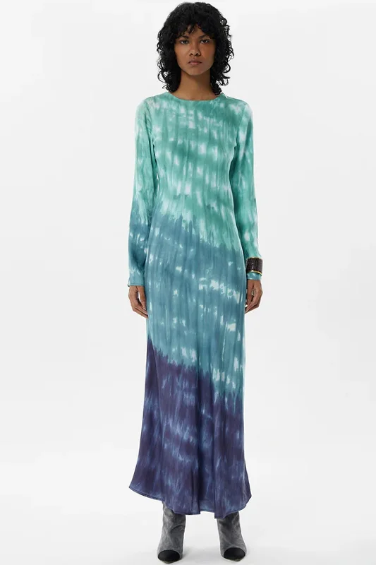 Maria Cher Carranza Catia Long Dress Green Hue Tie Dye