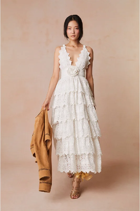 Nevis Eyelet Halter Maxi Dress