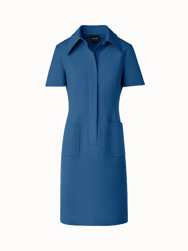 Polo Dress in Cotton Silk Double-Face