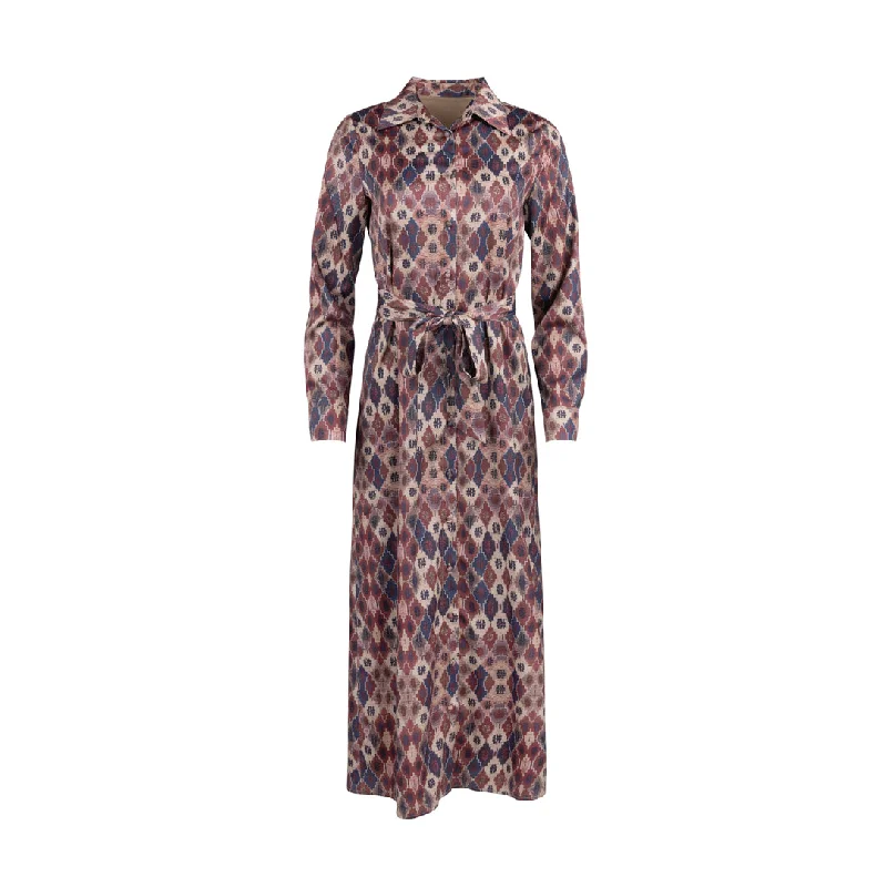 Printed Shirt Maxi Dress