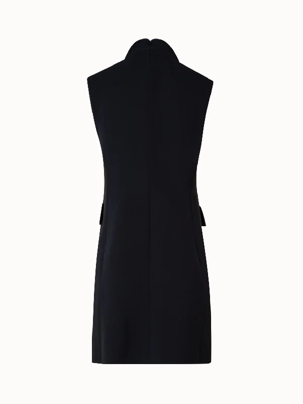 Short Tuxedo Dress in Wool Double-Face