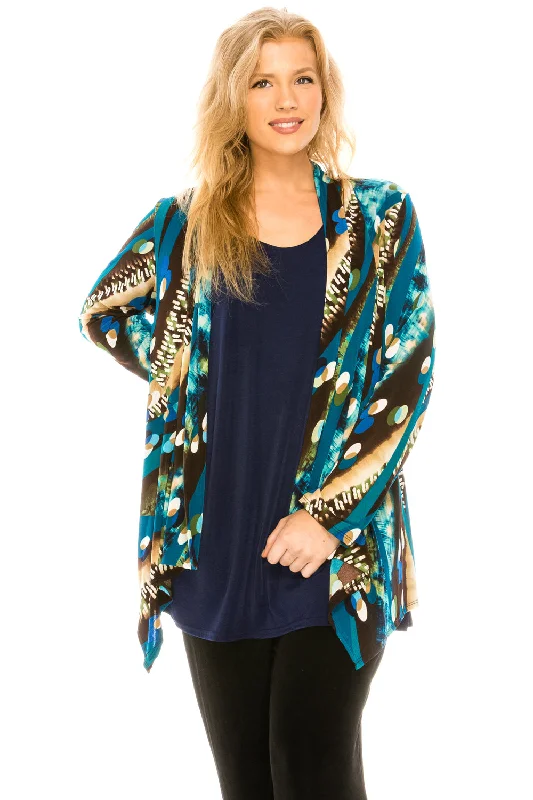 Stretchy Print Mid Cut Jacket Long Sleeve Print-4028BN-LRP1-W175