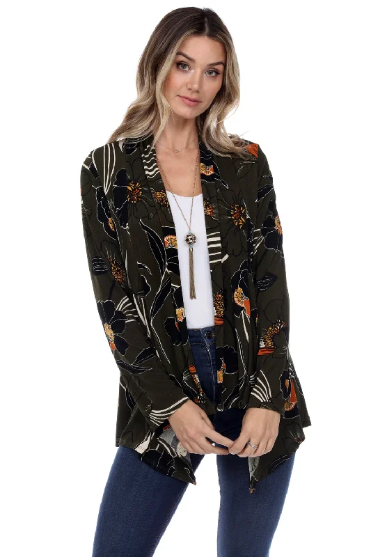 Stretchy Print Mid Cut Jacket Long Sleeve Print-4028BN-LRP1-W239