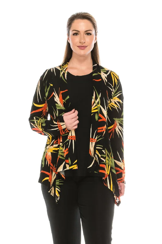 Stretchy Print Mid Cut Jacket Long Sleeve Print-4028BN-LRP1-W679