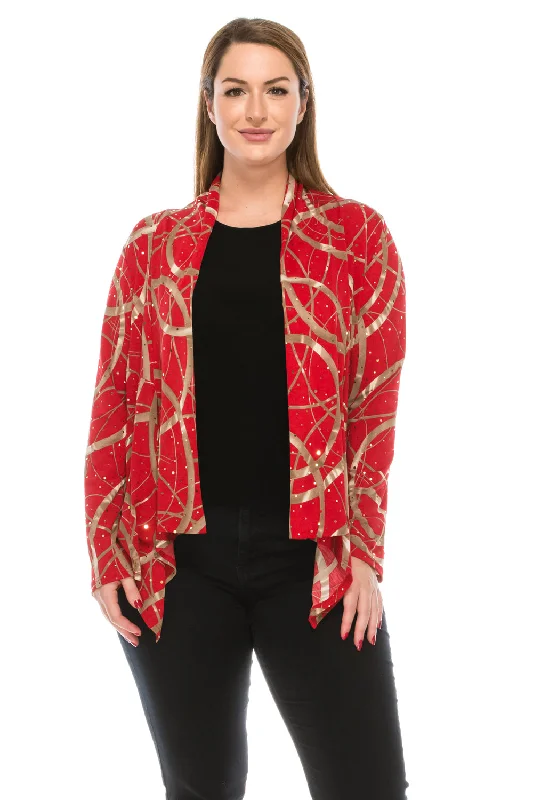 Glitter Mid Cut Jacket Long Sleeve Print Glitter-4028GL-LRP1-G008