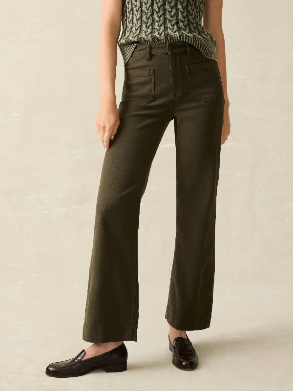 Faherty Stretch Terry Patch Pocket Pant / Forest Olive