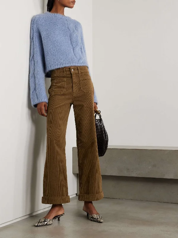 FRAME 70's Cropped Wide Leg Corduroy Pant / Toast