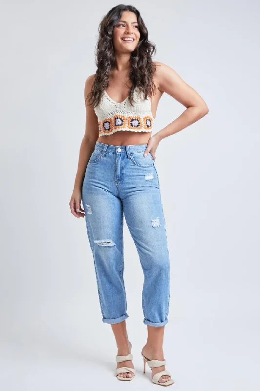 Women's Dream Balloon Fit Rolled Cuff Ankle Jeans