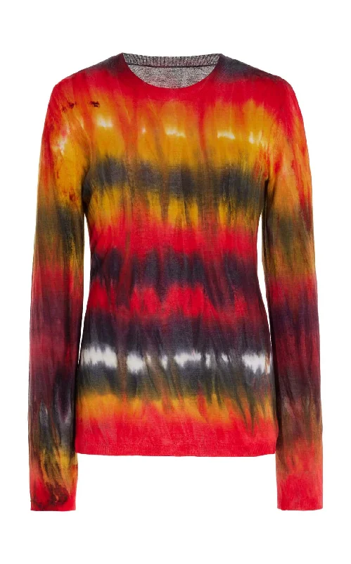 Miller Knit Sweater in Fire Tie Dye Cashmere