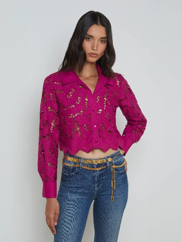 Seychelle Lace Cropped Blouse