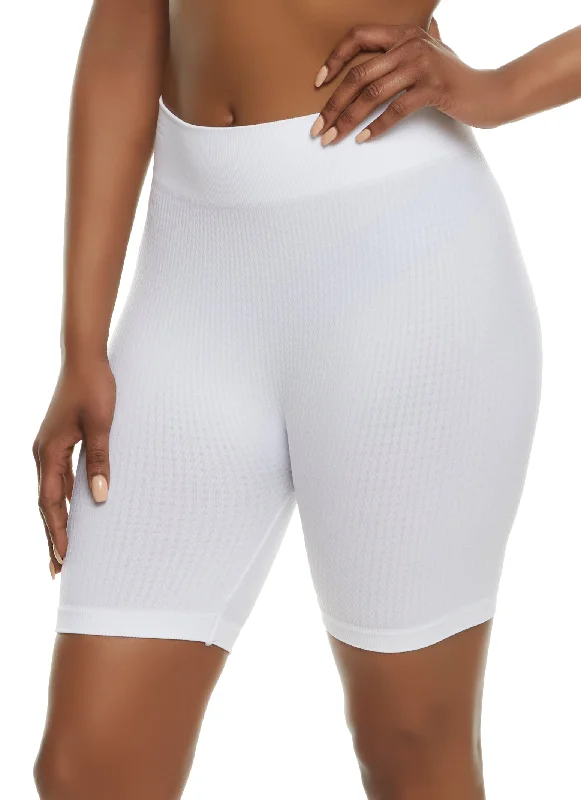 Seamless Textured Knit Biker Shorts