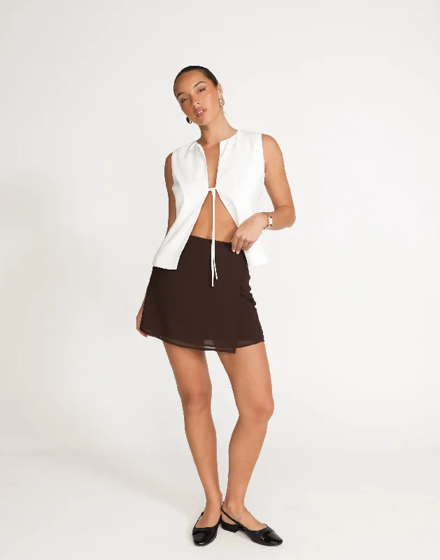 Abby Mini Skirt (Cocoa)