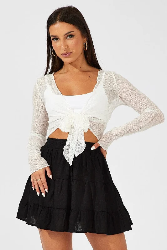 Black Skater Skirt Mini Linen Blend