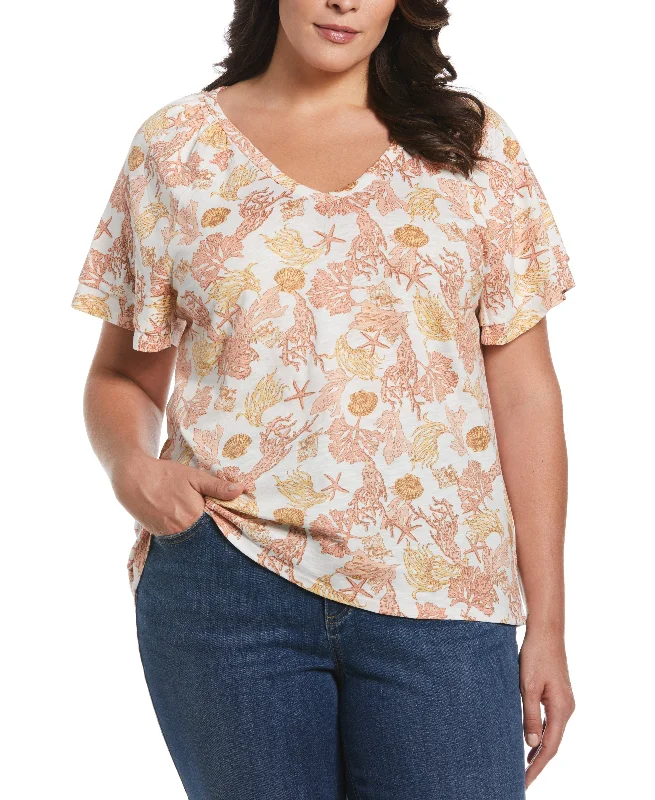 Plus Size Flutter Raglan Sleeve Tee