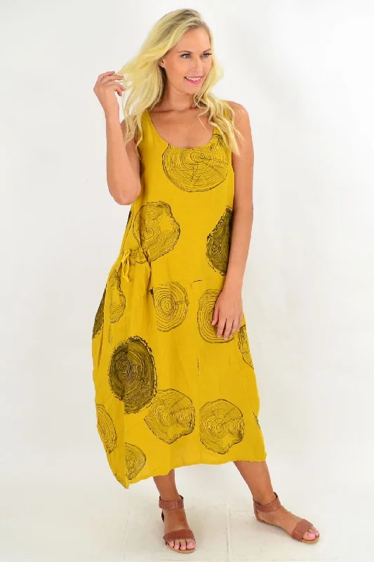 Mustard Yellow Timeless Linen Tunic Dress