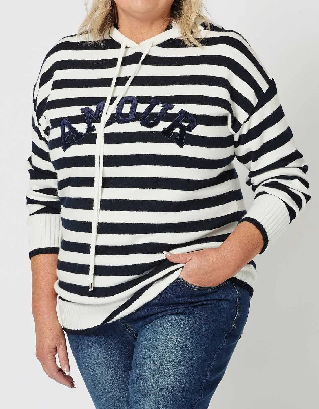 Amour Stripe Knit - Navy/White