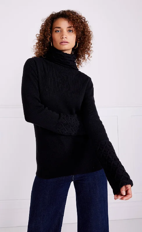 Honeycomb Knit Jumper - Black