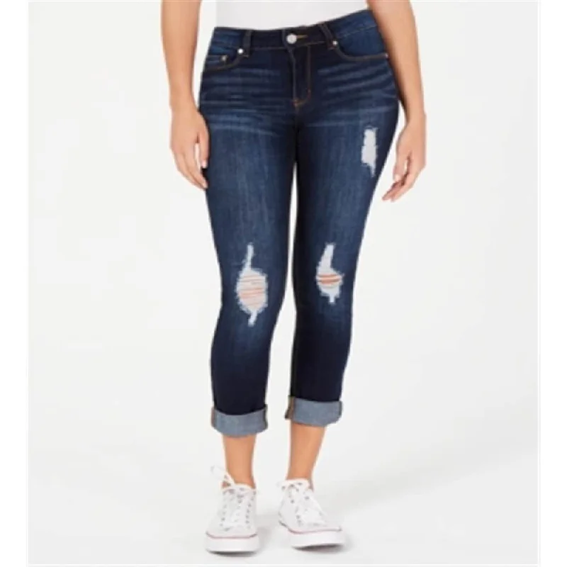 Indigo Rein Junior's Cuffed Cropped Skinny Jeans Blue Size 9